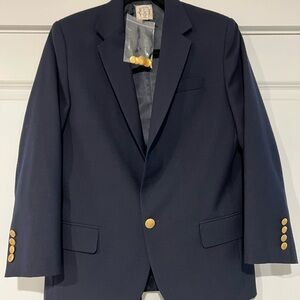 Lands' End Dark Blue Blazer with Gold Accents